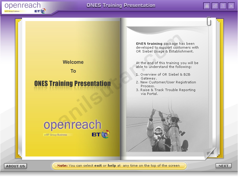 Ones Training Presentation screenshot